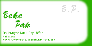 beke pap business card